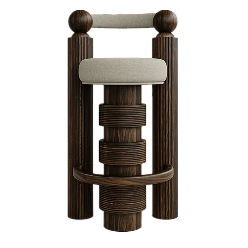 

xj- Chinese Style Modern Solid Wood Frame Lightweight Fixed Armrest Bar Stool Sturdy Durable Eco-friendly Creative Handcrafted*