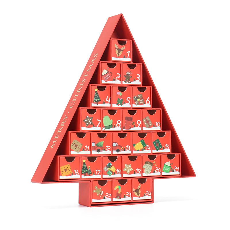 Personalizacja.Personalizacja.Xmas Eve Tree Shape Surprise Blind Candy Chocolate Box Christmas 24 Days Calendar Advent Boxes