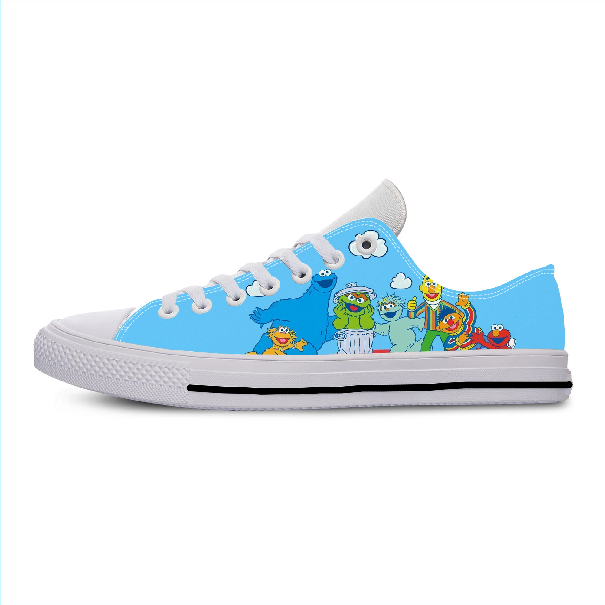 Street Monster Anime Cartoon Manga Cookie Sesame Casual Cloth Shoes Low Top Lightweight Breathable 3D Print Men Women Sneakers