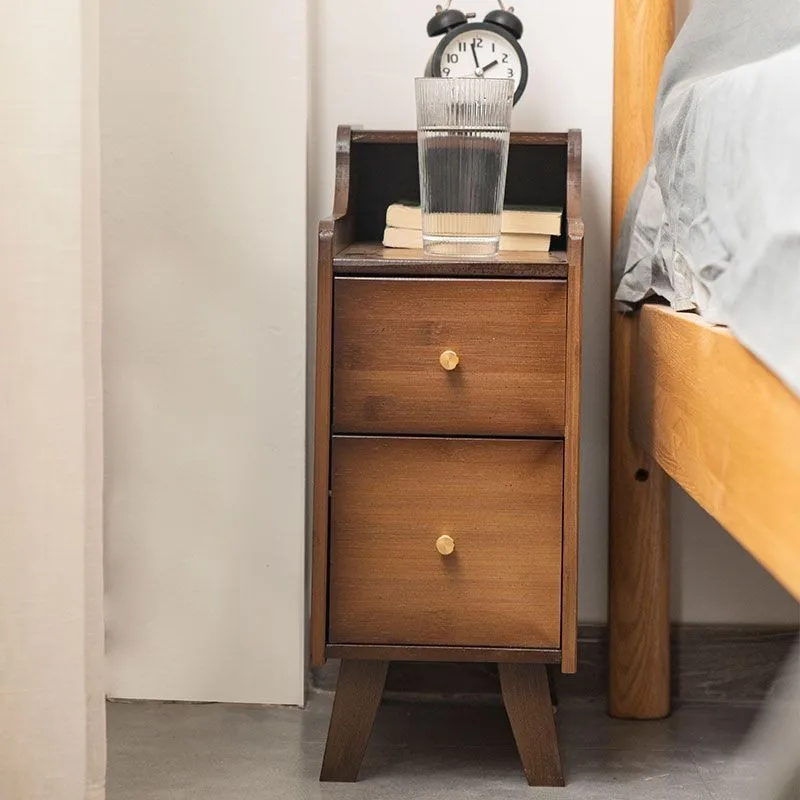 AOLIVIYA Bedroom Bedside Table Nightstand Sofa Side Storage Cabinet Narrow Shelf Drawer Locker Modern Minimalist Cream
