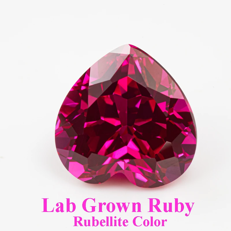 

Lab Grown Ruby Rubellite Color Heart Shape Charms Beads for Diy Jewelry Making Pendant Ring Materials Selectable AGL Certificate