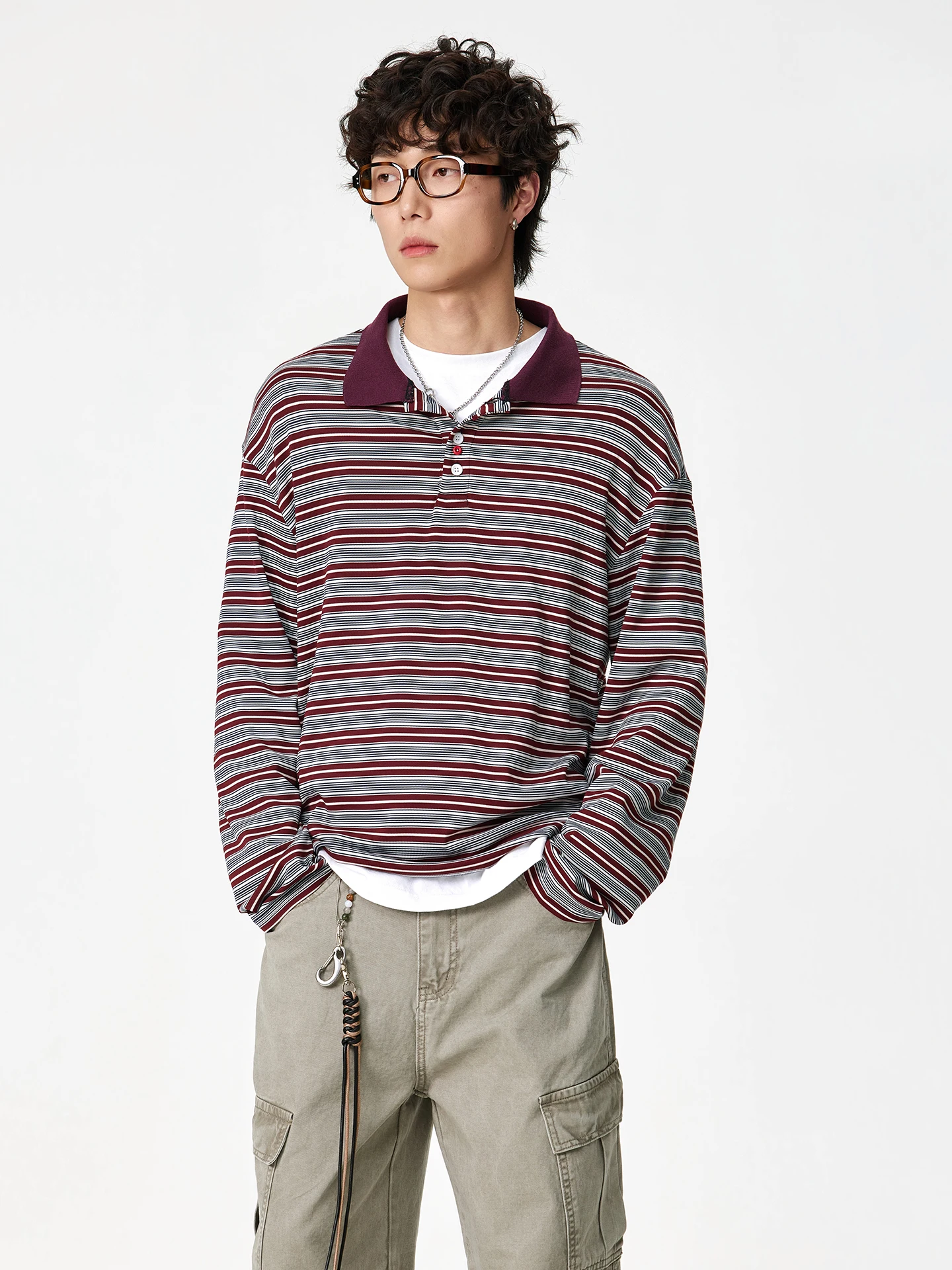 

American Retro Striped Patchwork Long Sve irt Casual Spring New College Sle Couple T-irt Youth ular Loose Fit