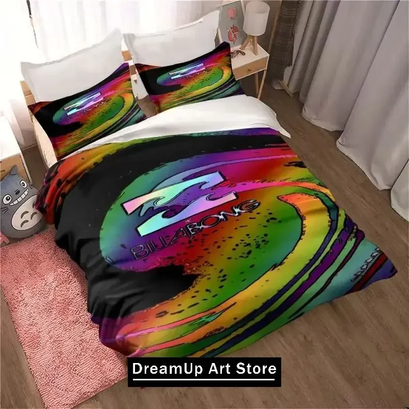 Conjunto de cama com logotipo b-llabong, estampa 3d, moderno, meninos, meninas, gêmeo, queen, king size, capa de edredom, fronha, cama, meninos, adultos, quarto