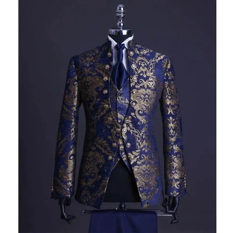 Blazer Suit For Men 3 Piece Outfit Set Suits High Quality 2024 Pants Party Wedding Tuxedo Jackets vest costume fashion clothing