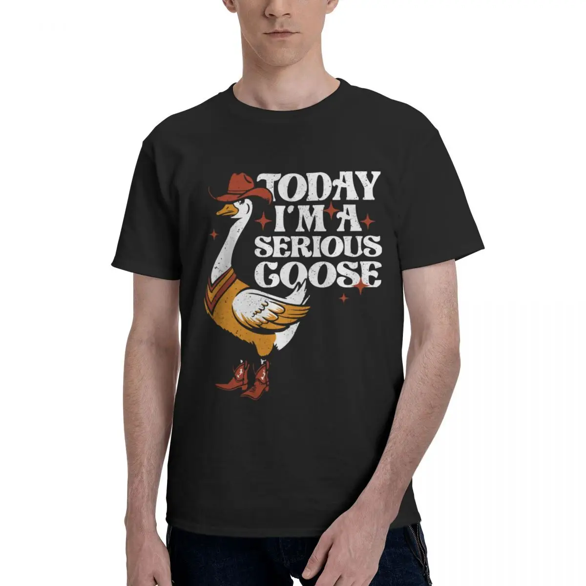 Men Today I Am A Serious Goose Funny T Shirt Vintage Big Size Cotton Crewneck Sleeve Shirts