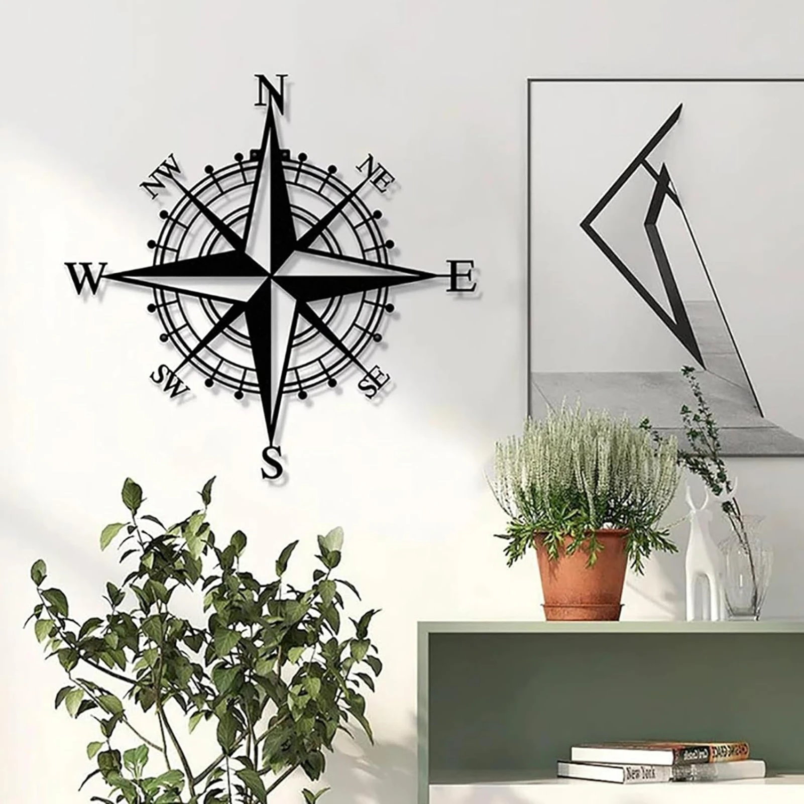 Metal Nautical Compass Wall Art Decoration Pirate's Wall Home Decor&Gifts for Bedroom Living Room Garden Farmhouse Decor Artwork