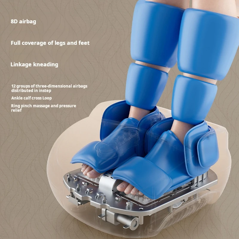 Shiatsu Foot Massager, Fabric Cover Calf Massager Machine, Heated Roller, Air Compression Reflexology Kneading Spa for Home Use