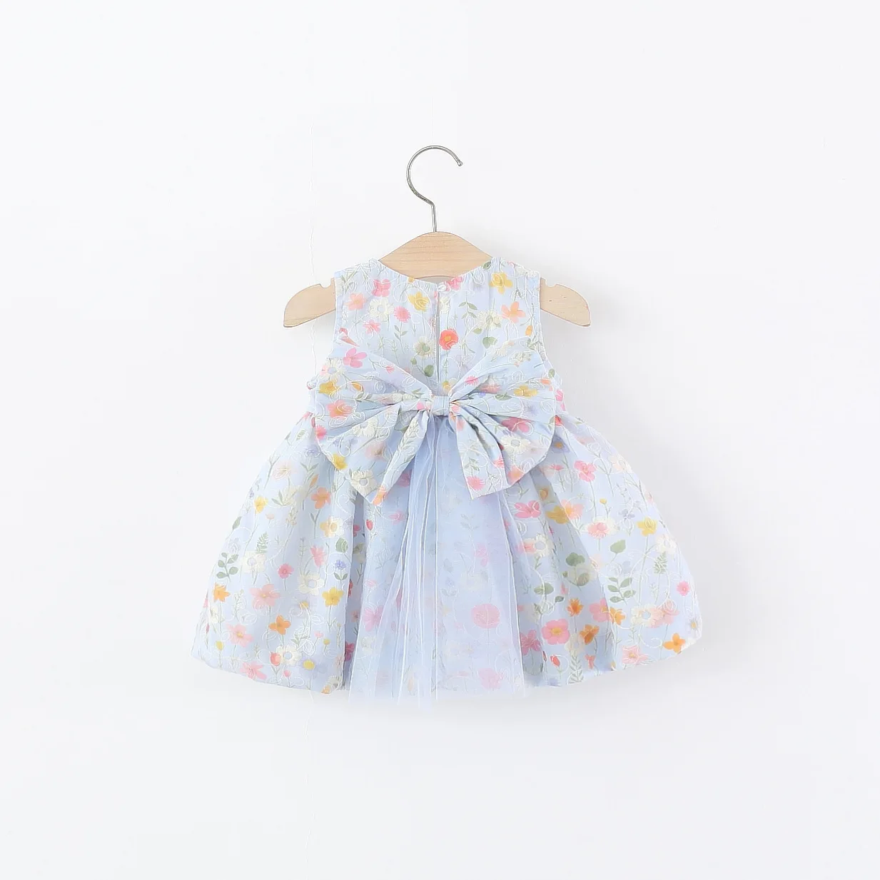 Summer New Small Floral Bow Baby Girl Dress Birthday Party Children'S Clothing (9 Months -4 Years Old)