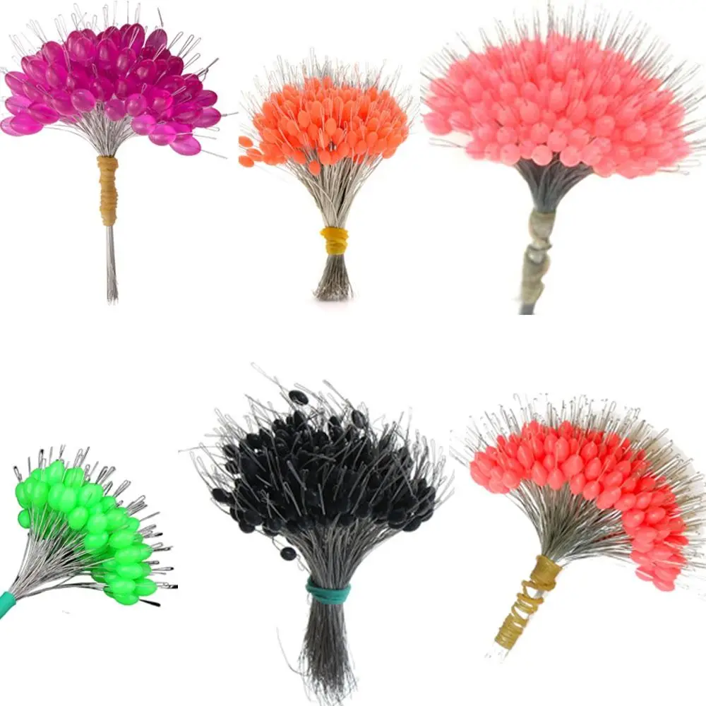 100/300 יח'\חבילה דיג Bobber לצוף סגלגל ישר טור סיליקון חלל שעועית פקק דיג קו התנגדות דיג אביזרים