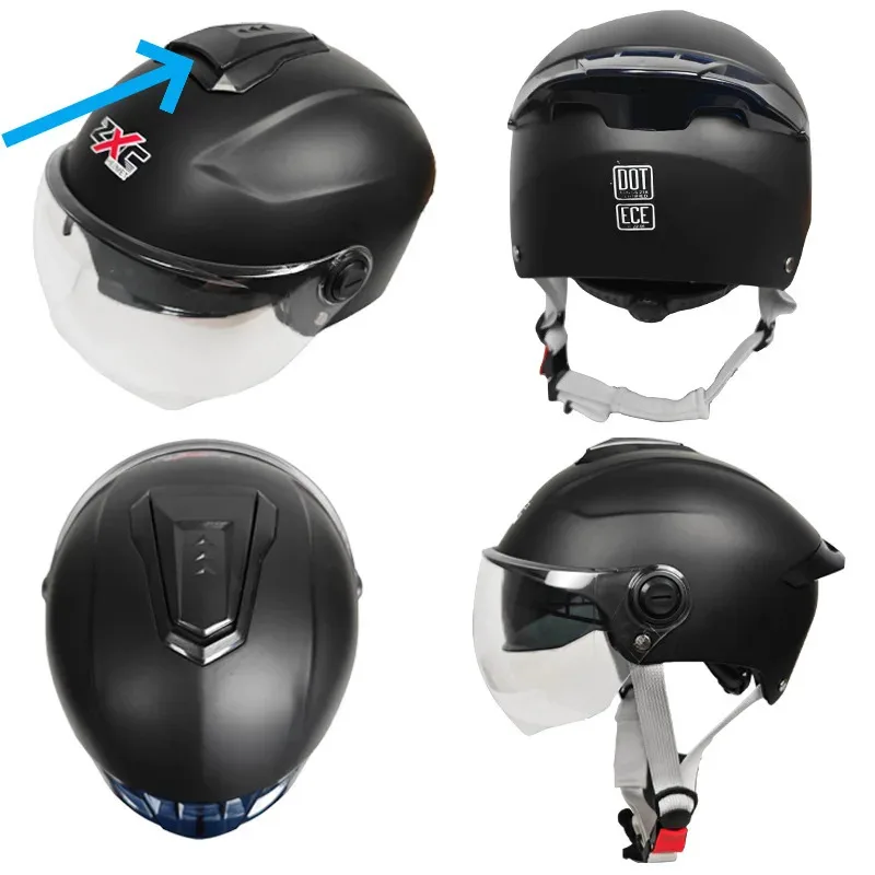 DOT ECE Certirication Motorcycle Helmet Breathable Electric Open Face Helmet Men Women Dual Lenses Jet Scooter Half Helmets 3