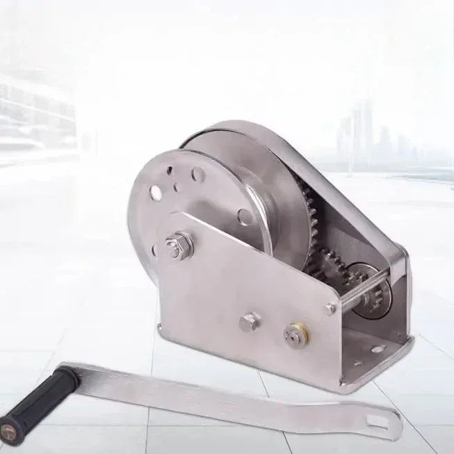 Hand winch 304 stainless steel two-way self-locking, small household winch manual winch