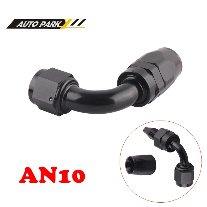 AN10 Straight 45 90 180 Degree Oil Fuel Swivel Hose End Fitting Oil Hose End Adaptor Kit Black JT41