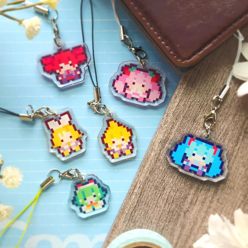 pingentes-para-celular-vocaloid--chaveiros-mini-de-acrilico-dupla-face-pixel-pingente-de-personagem-de-jogo-kawaii
