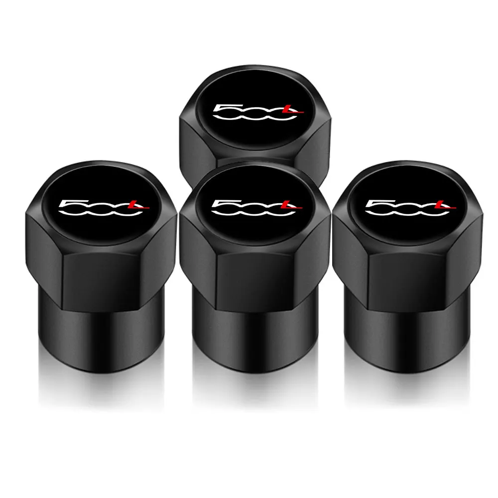 4PCS Universal Sticker Car Valve Cap Accessories Auto Wheel Tire Valve Tyre Stem Air Cover For 500L 500X Car Styling