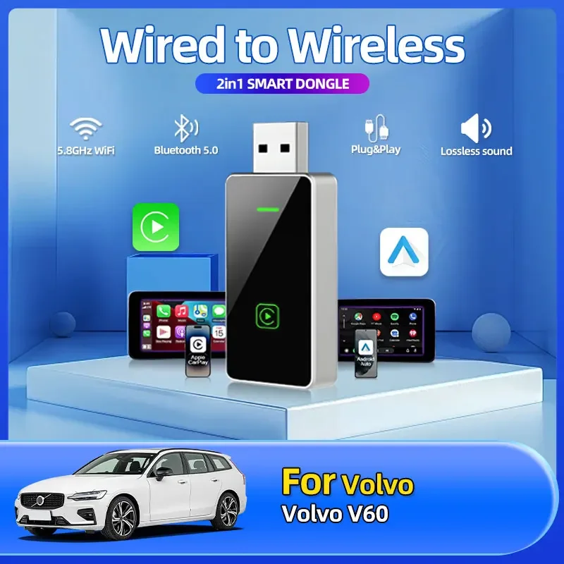 

Fashion Smart Mini Box Wireless CarPlay Android Auto Adapter USB Dongle Plug And Play Universal Car Accessories For Volvo V60