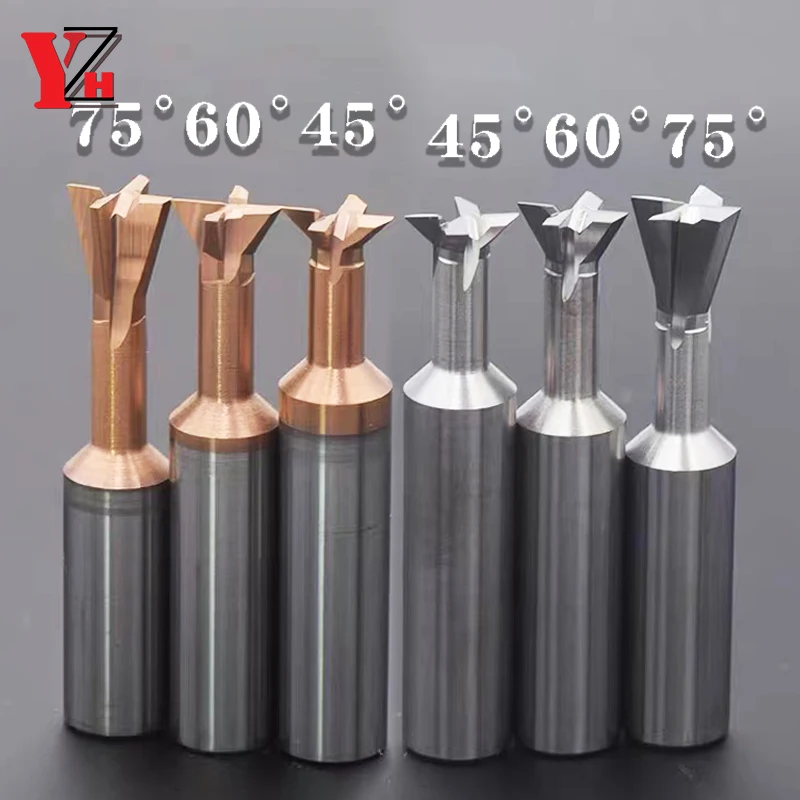 

Carbide Dovetail Milling Cutter 30 45 60 75 Degree CNC Tool Diameter D1-D20 Tungsten Machining Tool For Steel For Aluminum