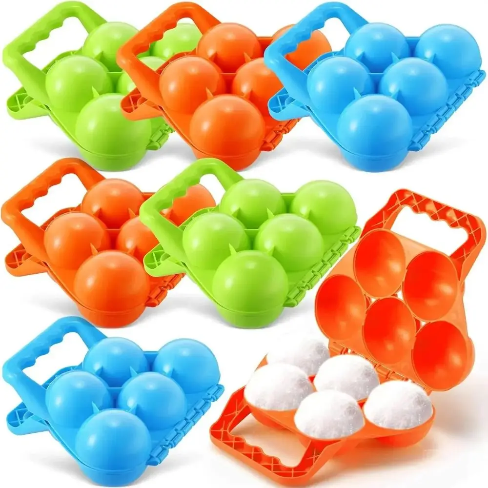 Plastics Snowball Maker Clip Anti-slip Handle Double ball Snow Ball Mold Tool Portable Safe Winter Fight Clip Toy Kids Children