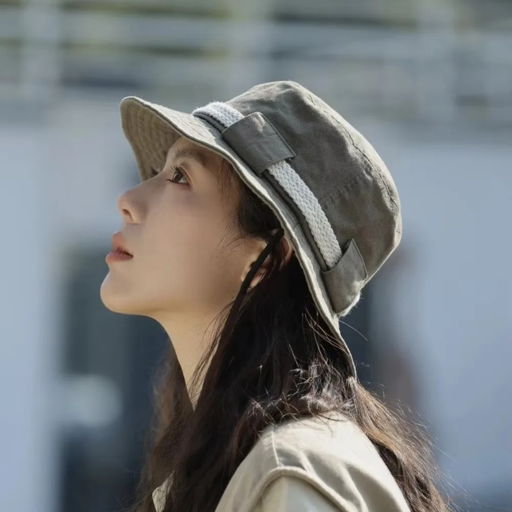 New Foldable Bucket Hat Breathable Drawstring Closure Fisherman Cap Lightweight UV Protection Sun Protection Hat