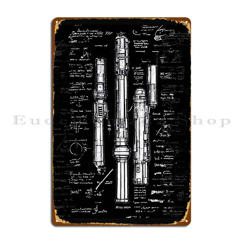 Light Saber Blueprints Inspired Metal Plaque Poster Bar Cave Classic Wall Decor Character Pub Tin Sign Poster