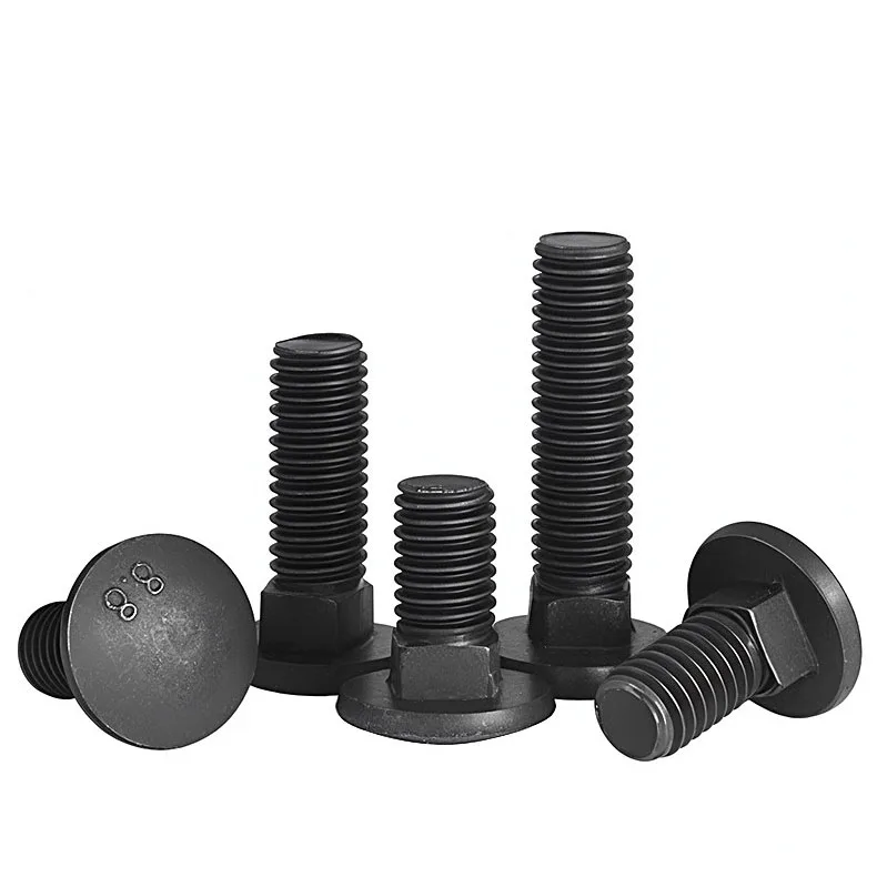 M8 M10 M12 Black Grade 8.8 Carbon Steel Carriage Bolts Truss Round Head Square Neck Carriage Screws Bolt