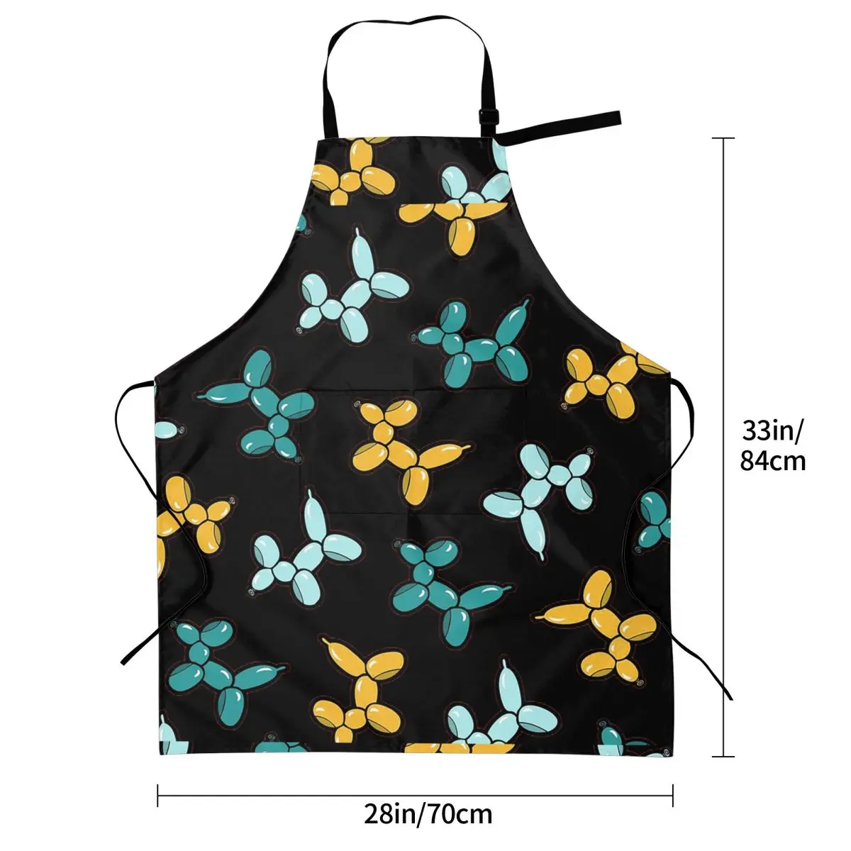 Balloon Animal Dogs Pattern Aprons Chef Cooking Baking Tablier Waterproof Bib Kitchen Cleaning Pinafore for Women Men Painting