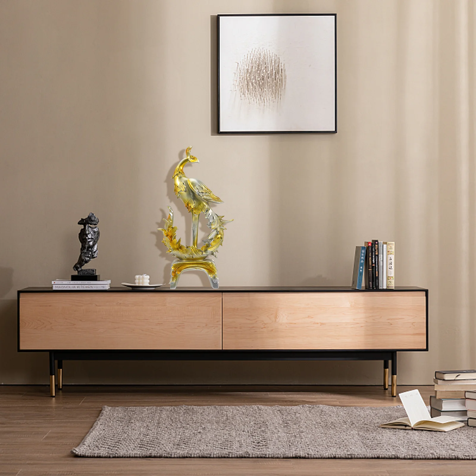 

Delicate Resin Phoenix Statue Home Office Decor Creative Design Compact Size Adorable Ornament Resin Phoenix Figurines