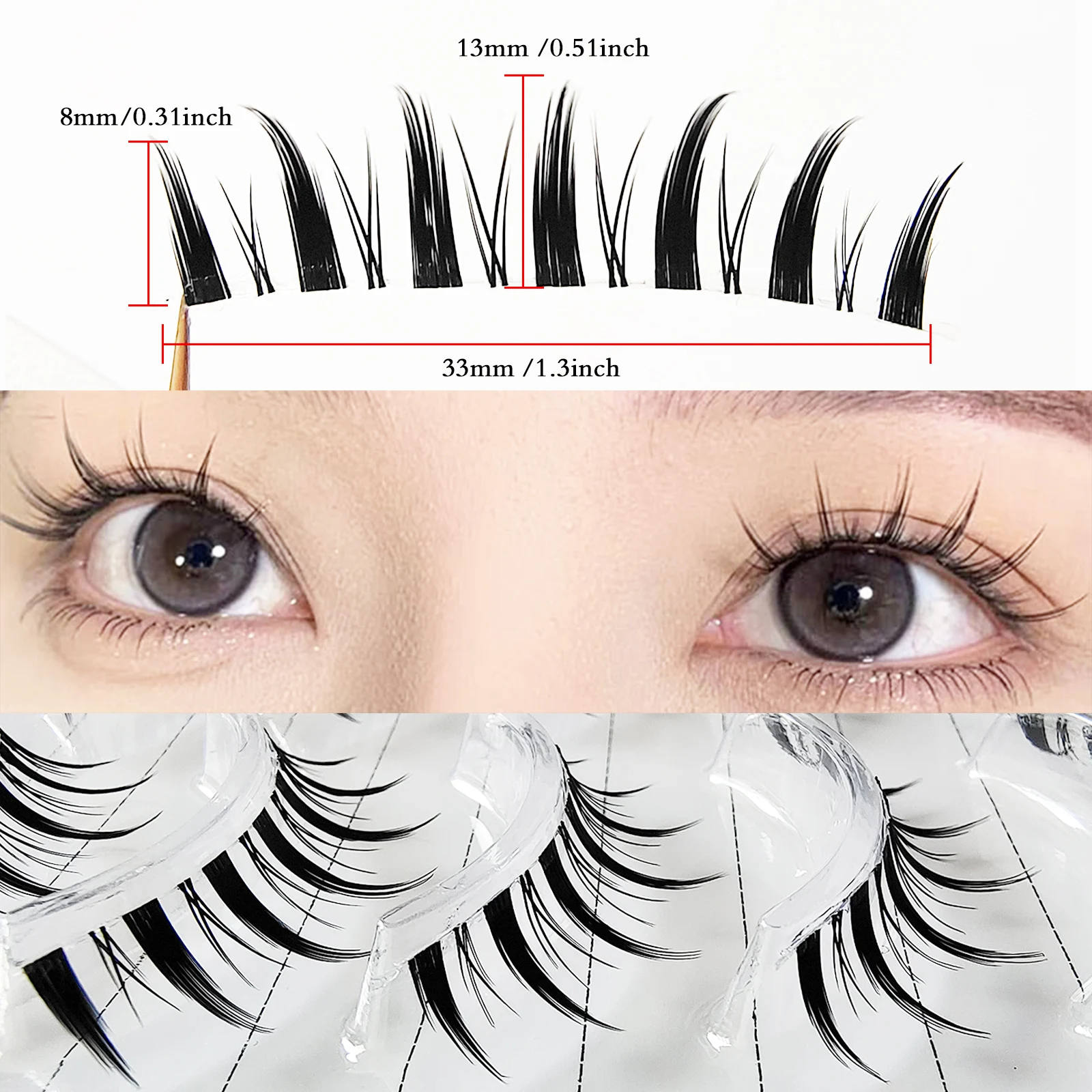 Honey Eyelash 5 pairs Little Devil Eyelash Clear Bond Super Natural and Soft Japanese and Korean Eyelashes