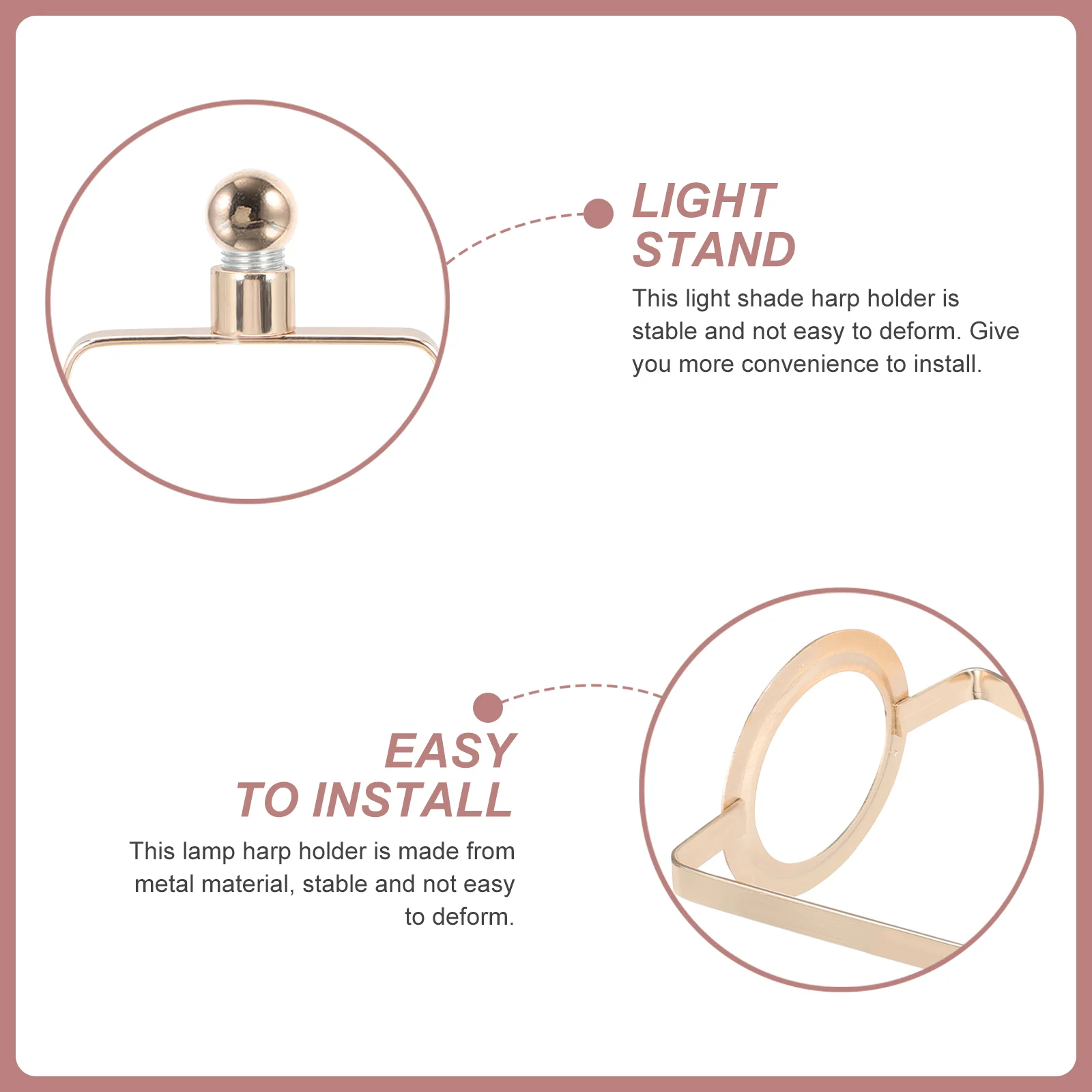 Suporte de luz lâmpada harpa abajur suporte para mesa resistente piso titular cobre adaptador peças reparo quadro