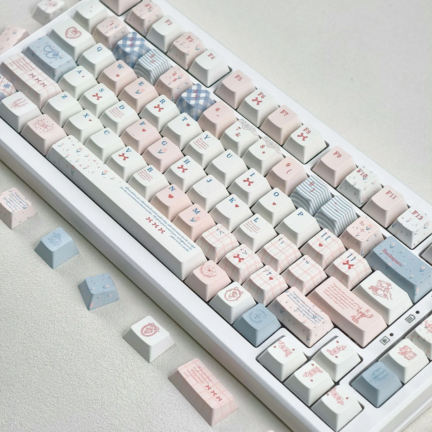 

MAIMOOO Rococo Keycap Set MOA/Cherry Profile PBT Custom Creative Cute Keycaps for Aula F75/F99 Mechanical Keyboard Girls Gifts