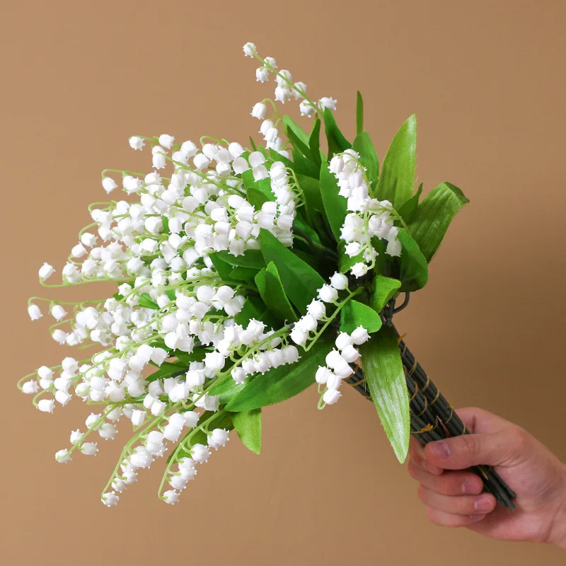 Artificial Flower Realistic Lily Of The Valley Flower Plastic White Bellflower Wedding Party Office Home Garden Decoration