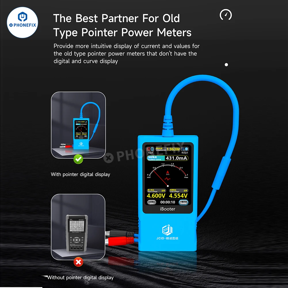 JC iBooter Current Analyzer Precision Fault Date Diagnosis Boot Voltage Real-time Graph Display for iPhone Android Reapir Tool