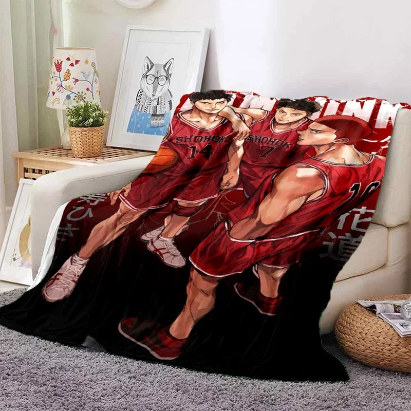 

Cartoon Slam Dunk Basketball Anime Soft Flannel Blanket for Beds Bedroom Sofa Picnic,Throw Blanket for Outdoor Leisure Nap Gift