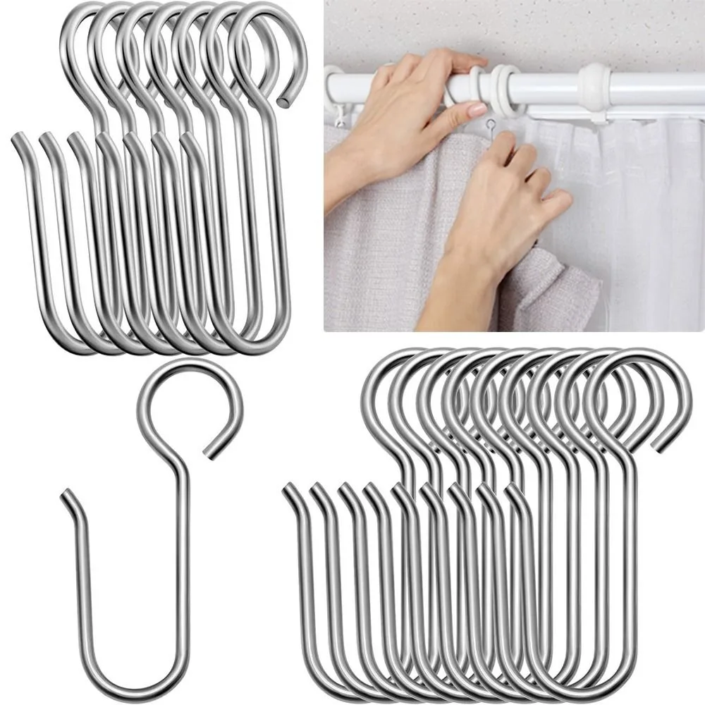 

20Pcs New Drape Hook Pin Ceiling Metal Curtain Track Hooks Drapery Shower Curtain Shower Curtain Hanger
