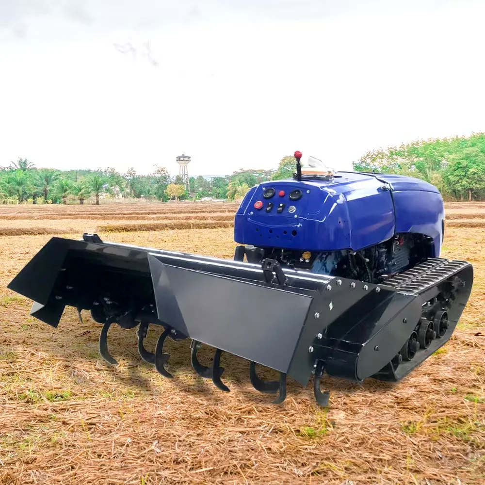 Robust Diesel Engine Crawler Tiller for Management Multi-Functional Agricultural Tiller Cultivator with Trencher and Lawn Mower