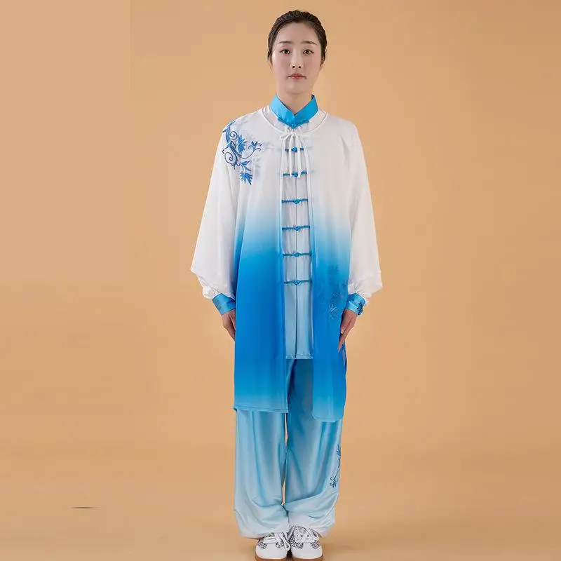 Vrouwen Zijde Satijn Chinese Tai Chi Pak Vrouwelijke Kung Fu Wushu Vechtsport Uniform Wing Chun Jas Broek Oosterse Oefening Kleding