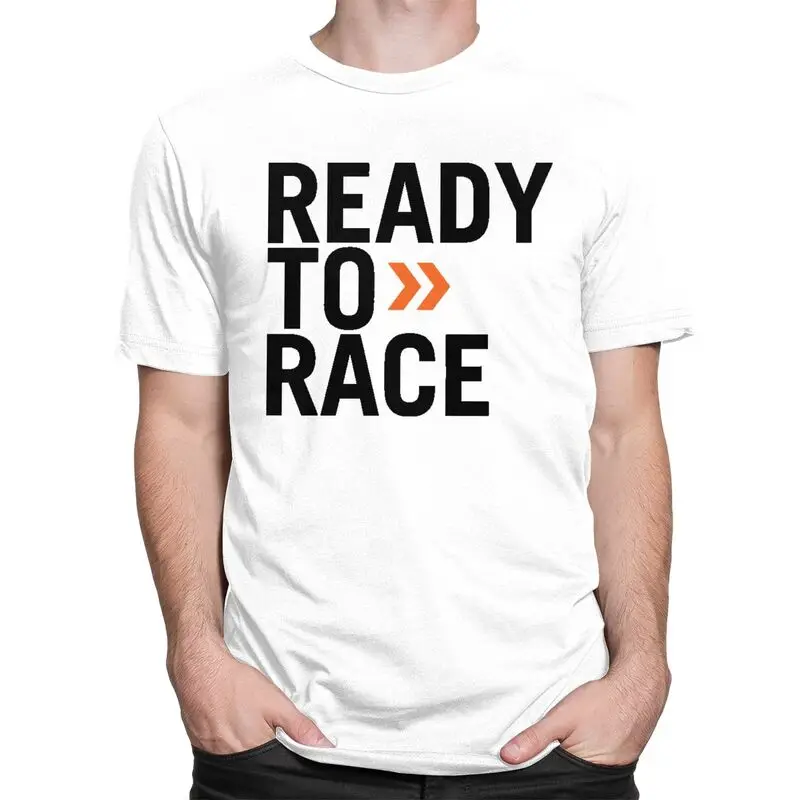 Custom Mens Black Ready To Race T Shirts Short-Sleeve Cotton Tshirt Novelty T-shirt Graphic Enduro Motocross Tee Fit Clothes