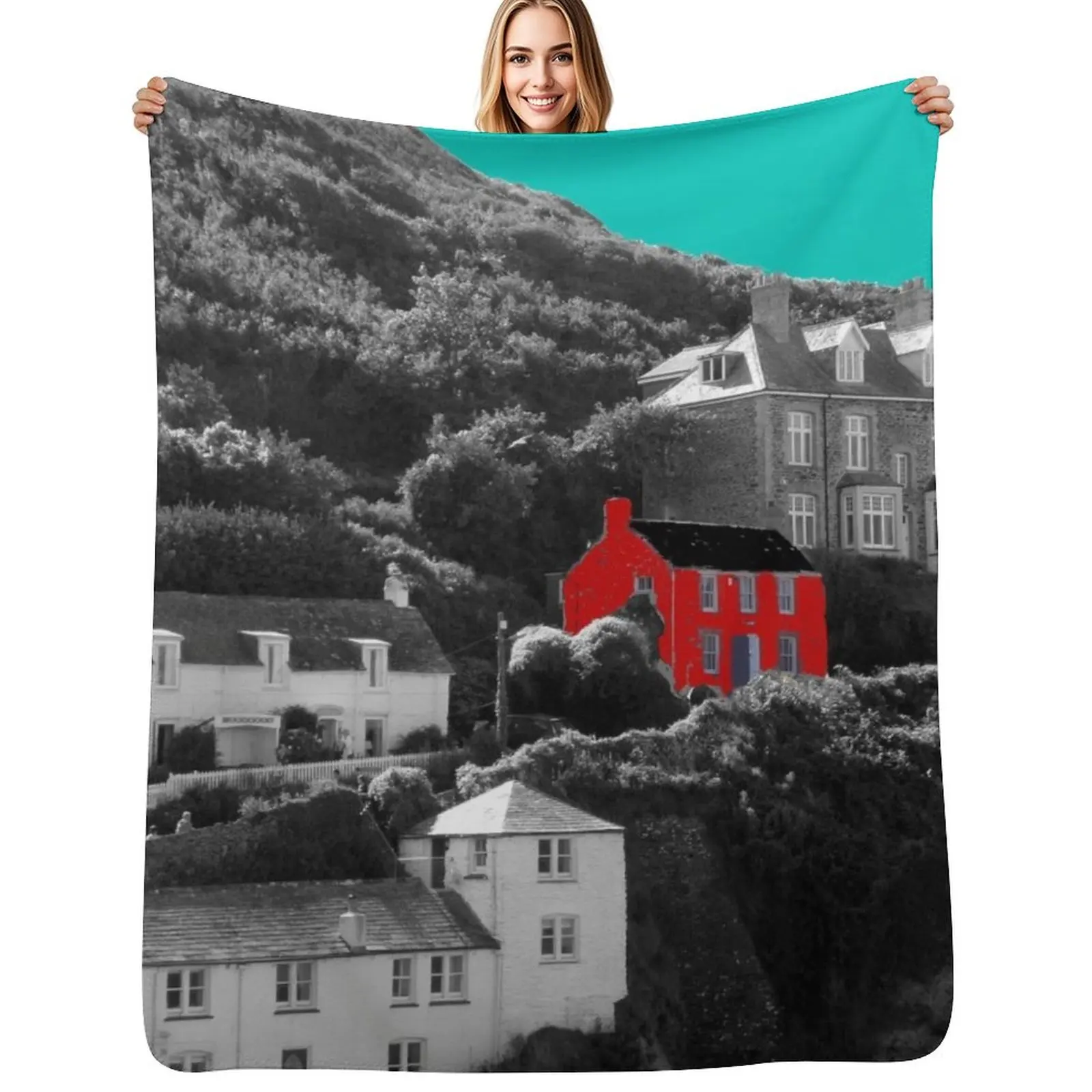 DOC MARTIN'S HOUSE - PORT ISAAC (PORT WENN) NORTH CORNWALL Throw Blanket decorative Sofa Designers heavy to sleep Blankets