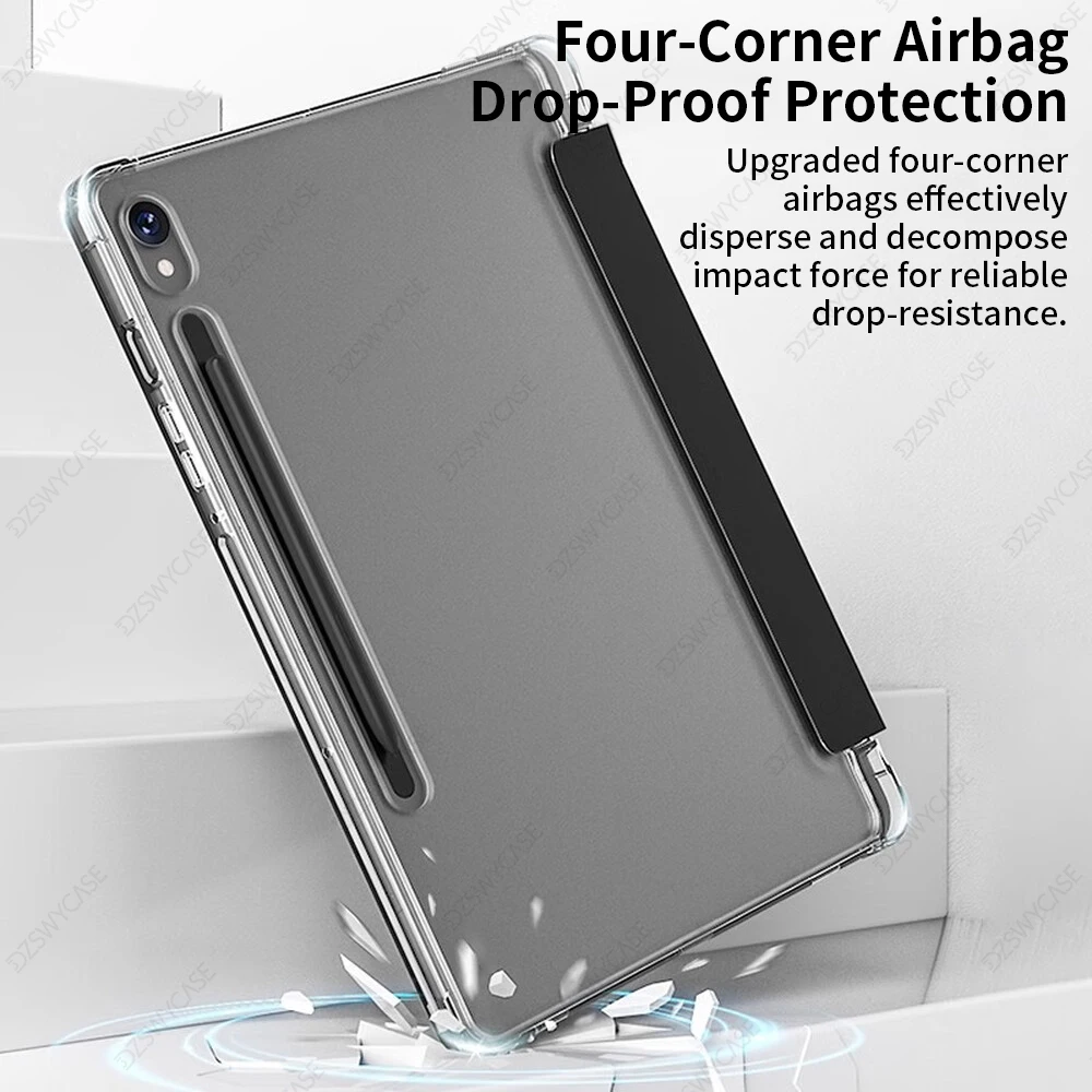 Transparente Hartschalenhülle für Samsung Galaxy Tab S10 FE, S10 Lite, S9 FE 10,9", für S9, S10 Plus 12,4", A9, A11 Plus 11" – transparente Rückseitenabdeckung. – Detail 3