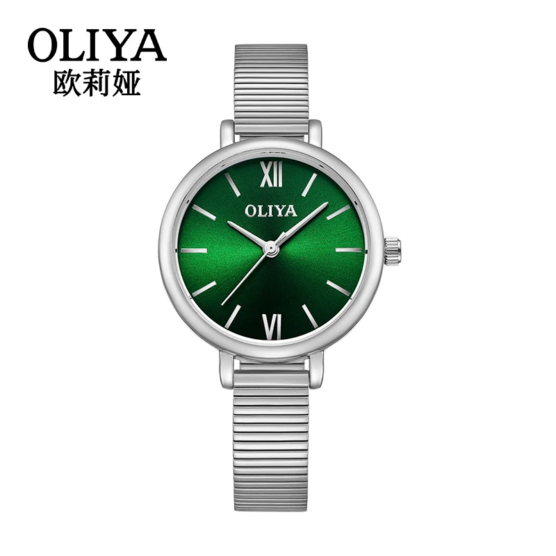 Reloj de cuarzo de estilo de lujo para mujer, reloj de pulsera de metal completo, esfera simple de moda, reloj de mujer