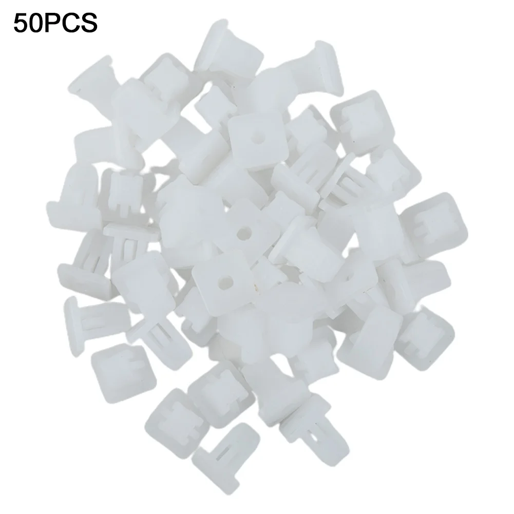 

Fasteners Rivet Clips Door Assortment White Plastic 50pcs Square Fender Panel Push Kit Set Retainer New Useful