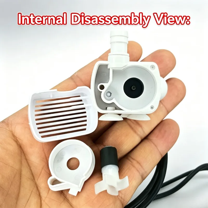 DC5V Brushless Submersible Water Pump 2W 130L/H Silent High Efficiency Large Flow Mini Water Pump IPX8 Waterproof Fish Tank