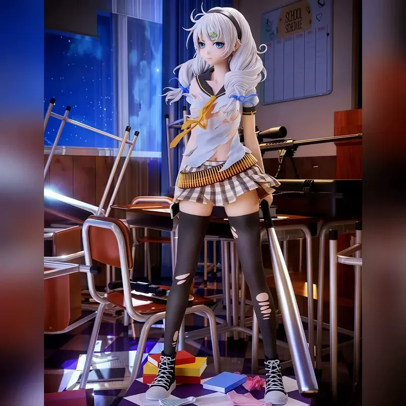 Honkai Impact 2 Kiana Kaslana Figur Schuluniform Baseballschläger Anime PVC Statische Statue Sammlerstück Desktop-Ornament Modell Geschenk