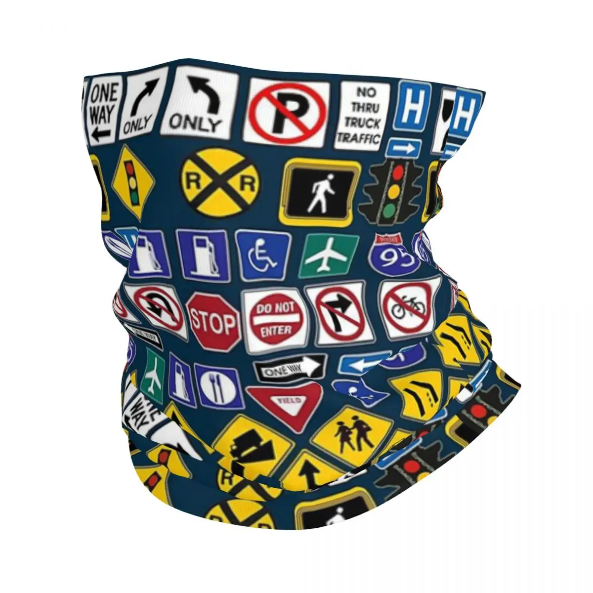 

Road Signs, Regulations Signs Bandana Neck Gaiter Printed Mask Scarf Warm Cycling Scarf Outdoor Sports Unisex Adult Washable