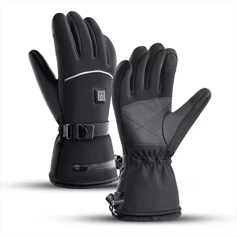 Verwarmde motorhandschoenen Winter Warme sneeuwscooter Skihandschoenen Waterdicht touchscreen Oplaadbare verwarming Thermische Moto Guantes