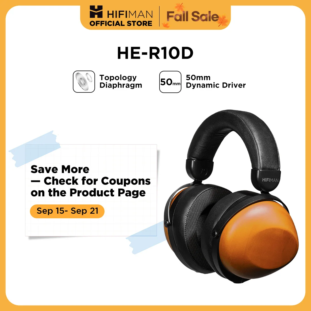 HIFIMAN HE-R10D Dynamic Topology Driver Close-Back Over-Ear Headphones for Home, Studio and Recording-Wired & Wireless Version