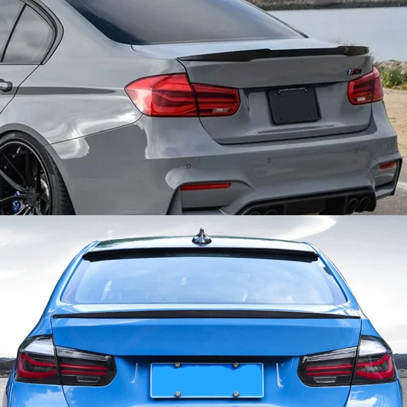 Topteng-Kit de corpo de spoiler de tronco de carbono preto para BMW série 3, F30, F35, 328i, 2012-2019