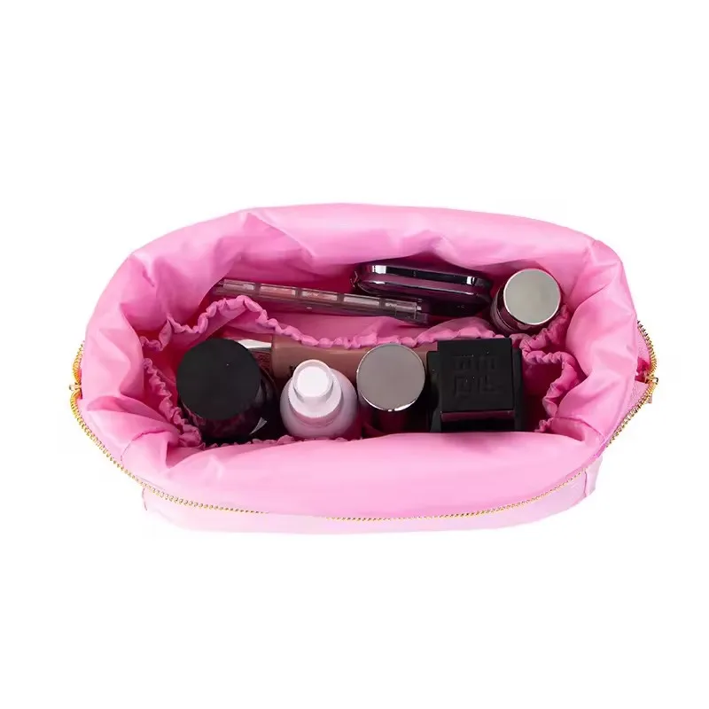 Bolsa organizadora de viaje portátil para mujer, bolsa de almacenamiento de artículos de tocador, bolsa plegable de nailon con cremallera, bolsa de cosméticos de maquillaje, nueva llegada