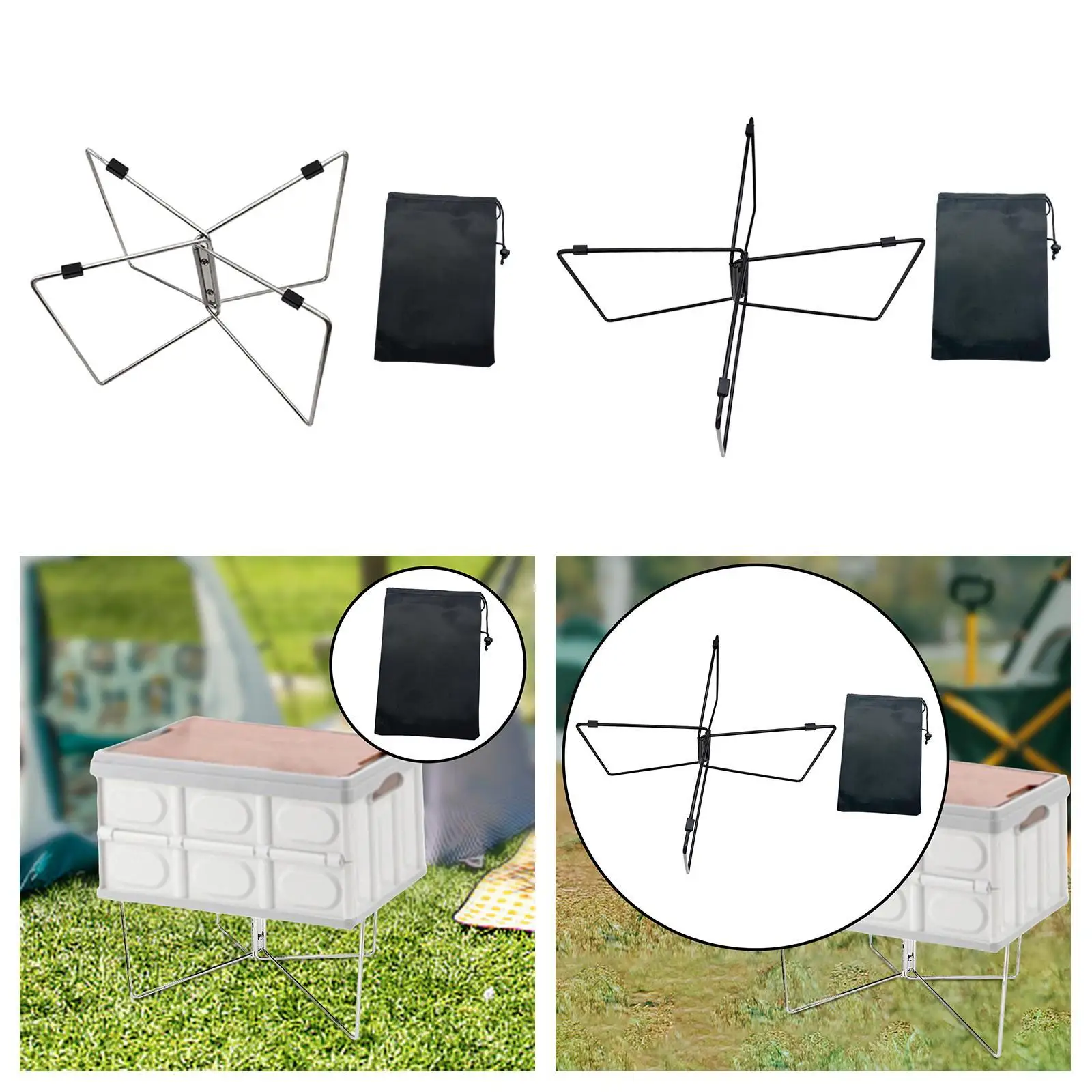 Foldable Cooler Stand Travel Heavy Duty Outdoor Sport Hiking Patio Camping Furniture Tool Suitcase Rack Folded Ice Box Holder image 3