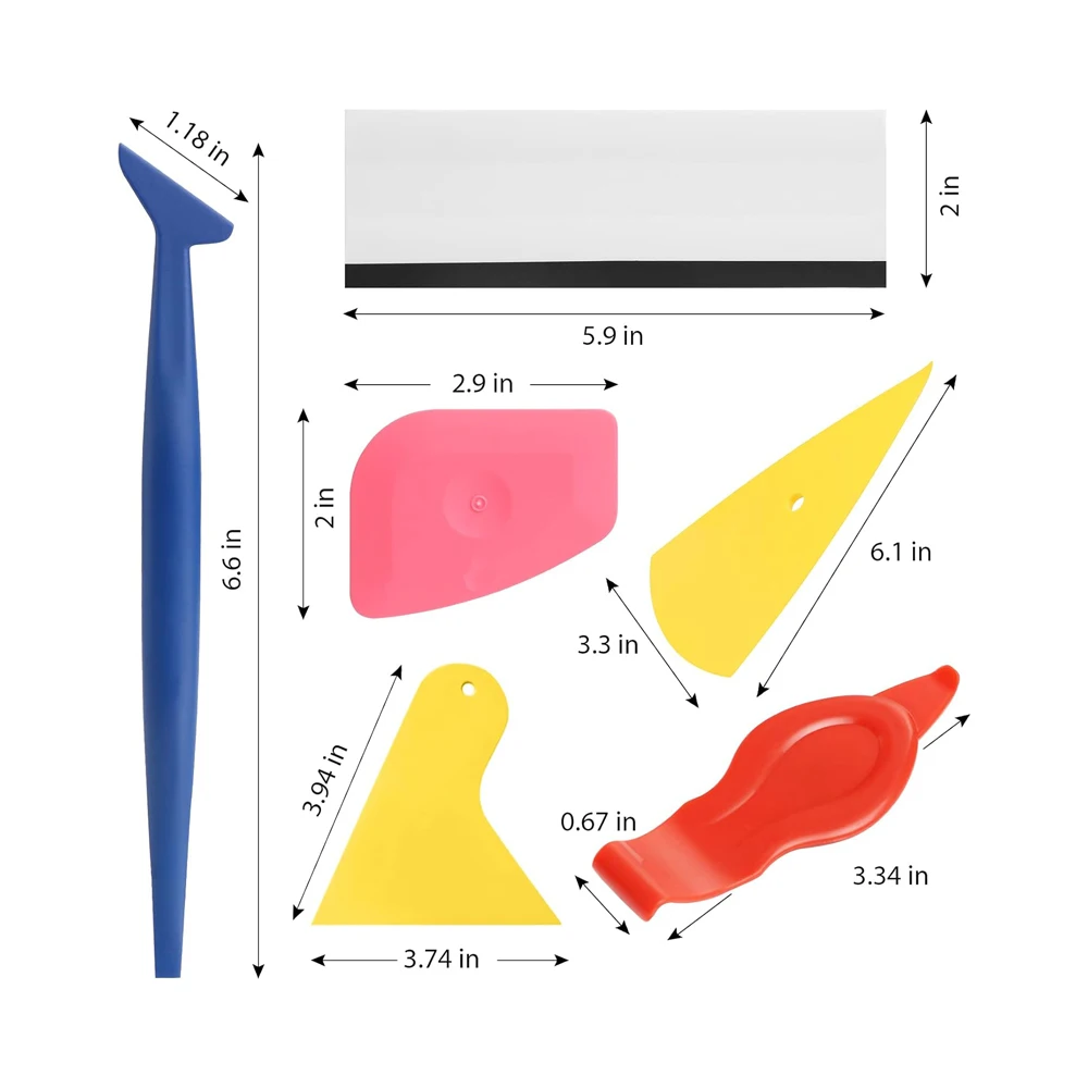 Professionelles Auto-Vinylfolien-Werkzeugset, Fensterfolierung, Tapeten-Filzrakel, Schneidewerkzeug für PPF-Kohlefaserfolien-Aufkleber – Detail 3