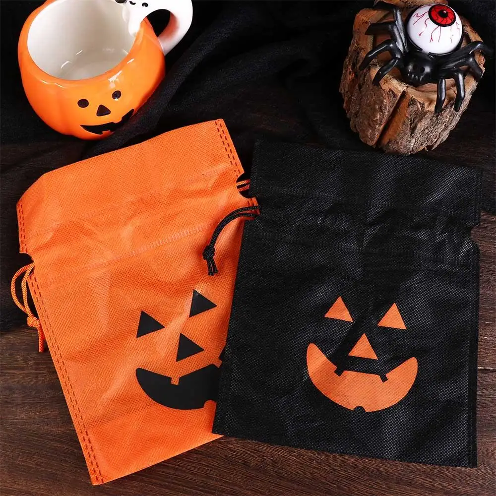 Bolsa saco de doces de halloween embalagem bolsa de moedas grande capacidade saco de presente de abóbora organizador de jóias laranja